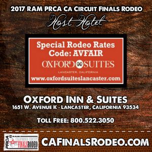 Host Hotel for the 2017 RAM PRCA California Circuit Finals Rodeo - Oxford Suites, Lancaster, CA