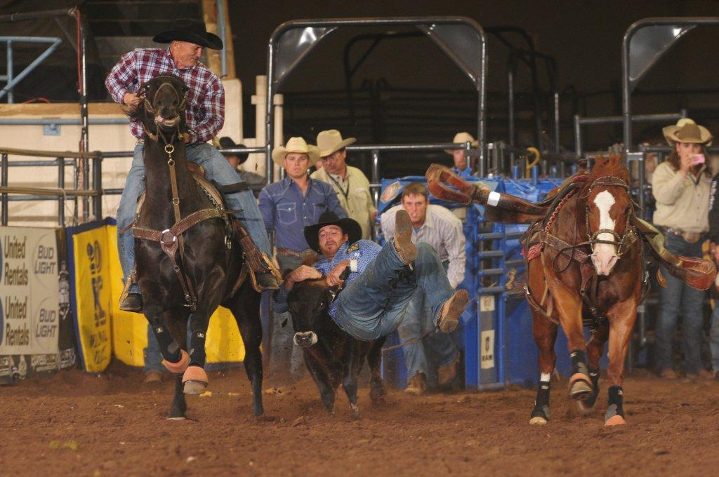 2013 RNCFR Champion Steer Wrestler Ethen Thouvenell - Photograph by James Phifer (used with permission) 2013 RNCFR Champion Steer Wrestler Ethen Thouvenell - Photograph by James Phifer (used with permission)