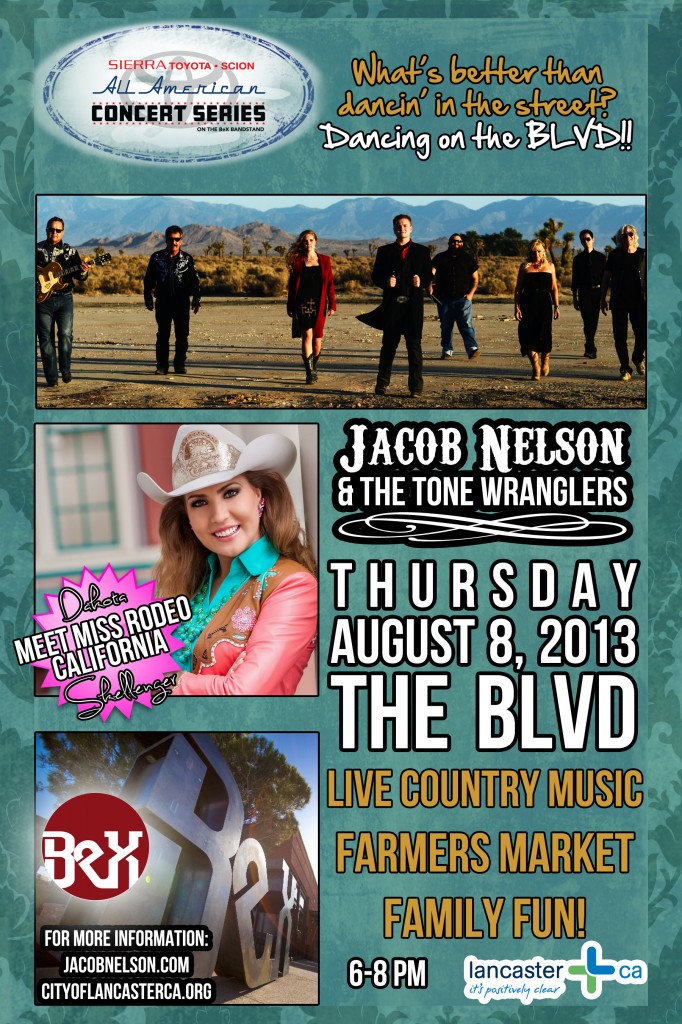 City of Lancaster - Sierra Toyota All American Concert Series - Jacob Nelson and the Tone Wranglers Band - BeX Bandstand Stage